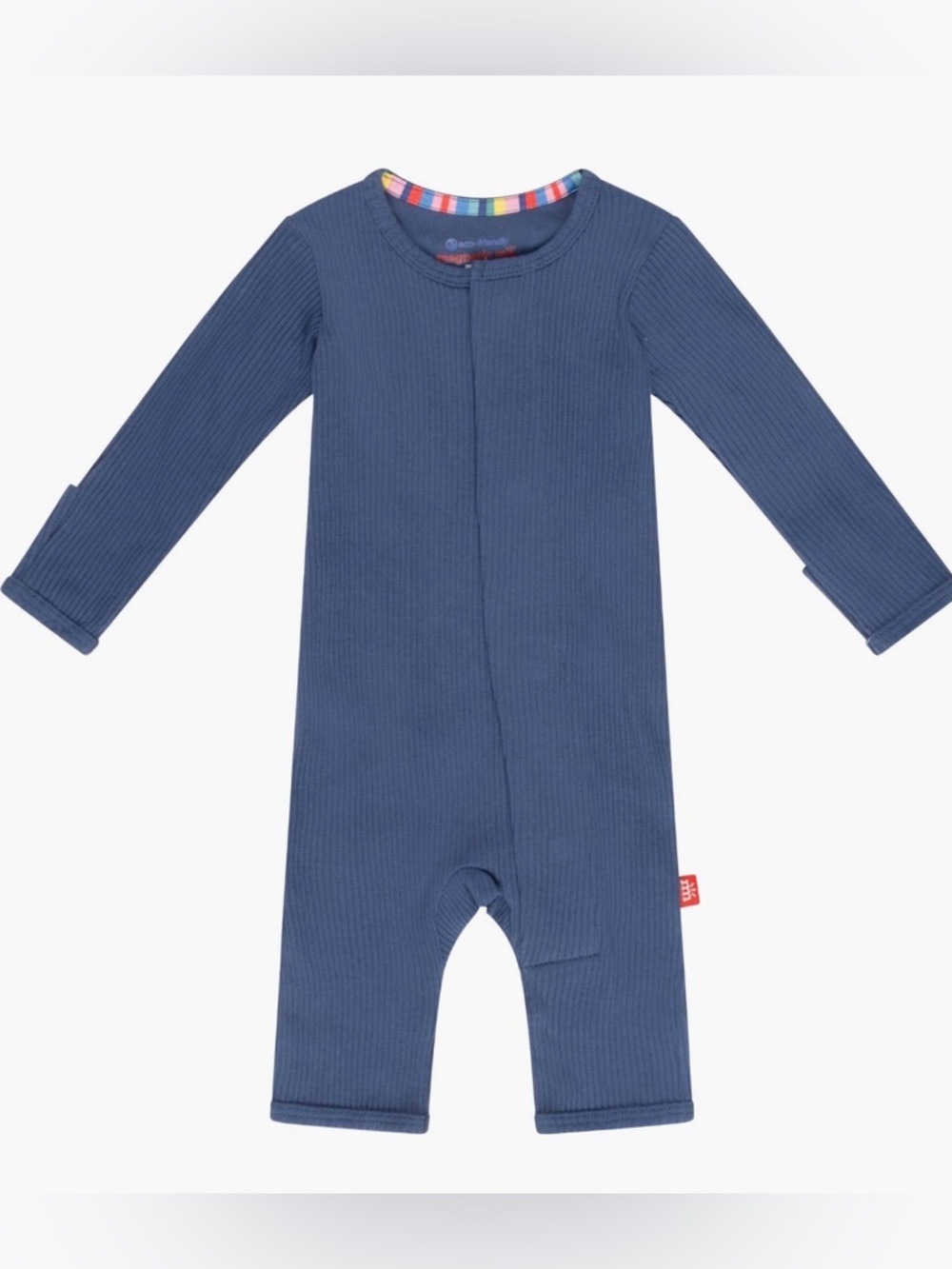 NWT Magnetic Me Symphony Blue Ribbed One-Piece Organic Cotton Coverall 12-18